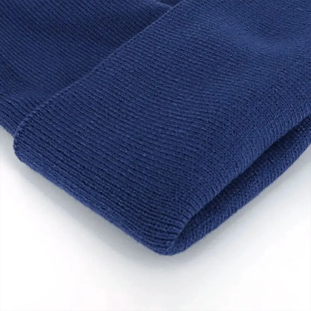 New dark blue 100% WOOL warm beanie 3-15